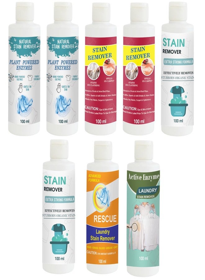 TOOVUS Stain Remover Combo Pack of Shirt x2, Red x2, Doll x2, Orange and Pista Stain Remover | Multi-Surface Cleaning Solution for Clothes, Fabrics, Upholstery (100 g Each - Image 1